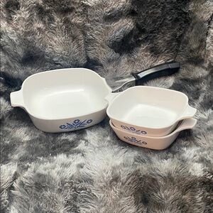 3 Vintage Corning ware Casserole Pans